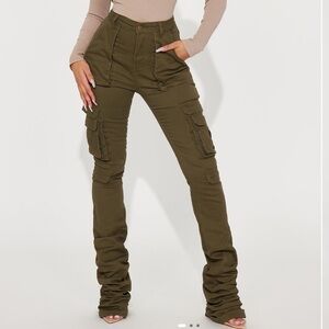 Fashion Nova Khaki Skinny Cargo Pants